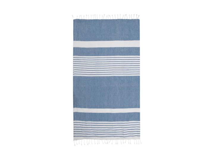Sagaform Serviette de bain rayée Ella hamam 145x250 cm Bleu