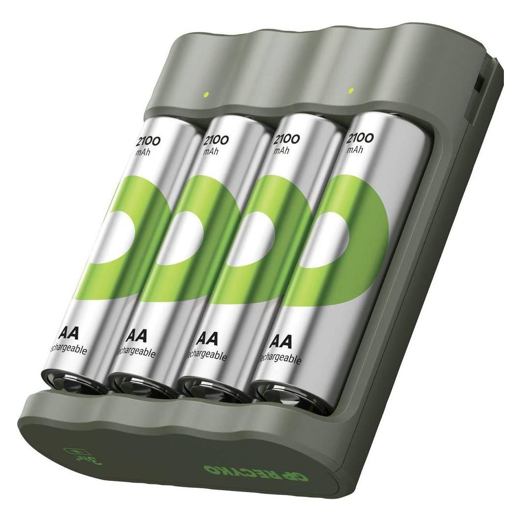 GP Batteries Aktion Gratis Ladegerät" USB-Modell Ladegerät GP B441 inkl. 4x AA- (4 Stk., AA, Ladegerät inkl. Akku) (GPRCKCHB441U994)