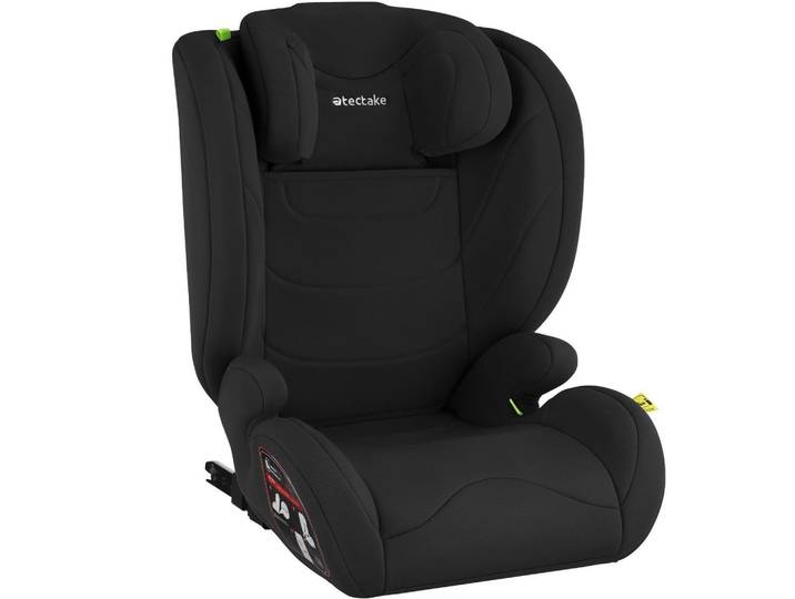 tectake Autositz Levi, von 100 bis 150 cm, Belastbarkeit 36 kg, schwarz, Schwarz, Kunststoff, 48x81x45 cm, Baby on Tour, Kindersitze, Kindersitze I-Size 76-150cm