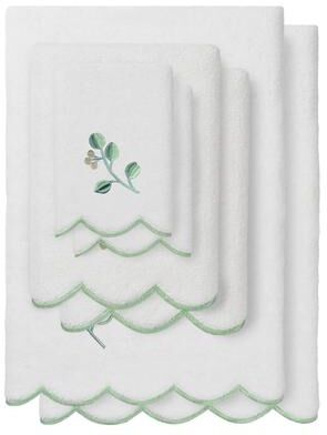 Authentic Hotel and Spa 100% Turkish Cotton WILD BRANCH Scallop Embellished Towel Collection
