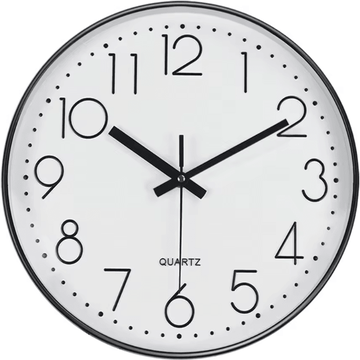 Inspire Curations Minimalist Silent Quartz Wall Clock Modern Non Ticking Home & Office Decor white Black 8 Inch