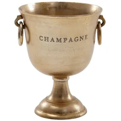 KADIMA DESIGN Champagnerkühler Gold 28,5x37,5x28,5 cm Aluminium Massiv Sektkühler Groß, Flaschenkühler Getränkekühler Tisch, Kühler für Champagner - Wein