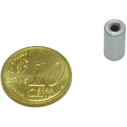 24 SmCo-Topfmagnete mit Gewindebuchse 6 mm, SmCo, Stahl, silber