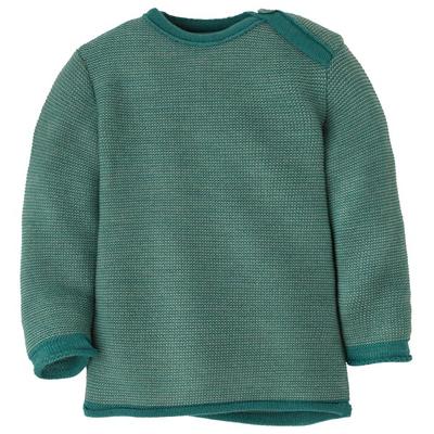 disana - Kid's Melange-Pullover - Merinopullover Gr 74/80 türkis