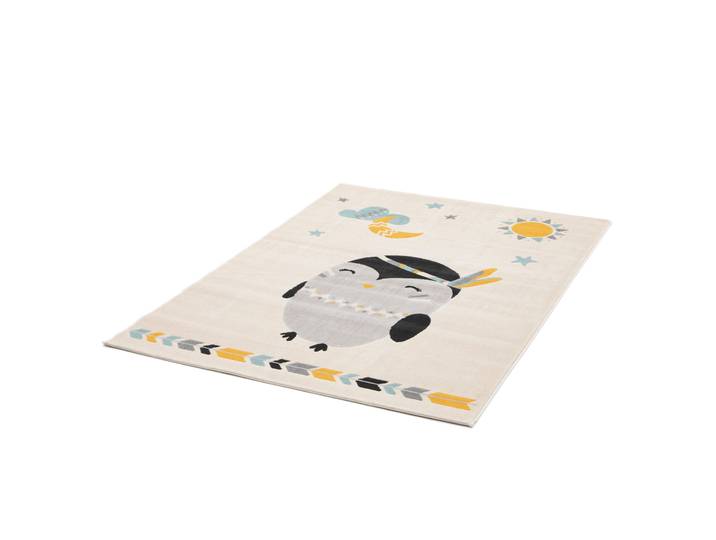 Kinderteppich COCOON - Wunderwelt , beige (beige,gelb,hellblau), B:120cm H:6mm L:170cm, Polypropylen, PRIMAFLOR-IDEEN IN TEXTIL, Teppiche, Kinderteppich, Kurzflor, Motiv Pinguin