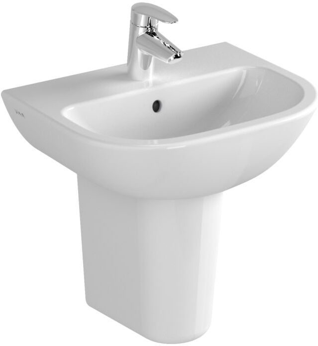 VitrA S20 Handwaschbecken 5500L003-0001 45x35,5cm, Überlauf/Hahnloch mittig, weiß