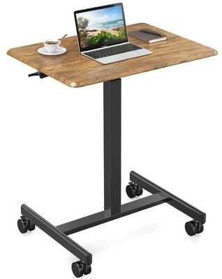 CoolArea Small Mobile Rolling Standing Desk, Rolling Desk, Laptop Computer Cart for Home Office Bedroom Writing Study