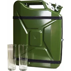 Mikamax, Bar Zubehör, Jerrycan Mix Drink Bar 20L – Whiskey Bar – Mobile Bar – Benzinkanister bar – Grün – 20 Li