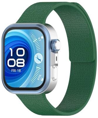Everyday Crate Huawei Watch Fit 4 Fit 4 Pro Fit 3 Magnetic Silicone Watch Band Lychee Texture Soft Replacement Strap green