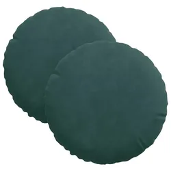 vidaXL Sitzkissen 2 Stk. Samt Dunkelgrün Ø30 x 13 cm