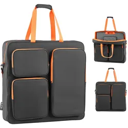VEVOR Aufbewahrungstasche für 2x 200W Faltbare Solarmodule Schwarz & Orange, Tragbare Solarpanel Tasche für Outdoor Camping Ausflug & Wohnmobile, aus Polyesterfaser, Wasserdicht, mit Schultergurten
