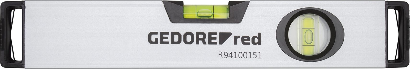 Gedore Rode Waterpas R94100151 met 2 magnetische libellen, Aluminium, Breedte: 30 cm