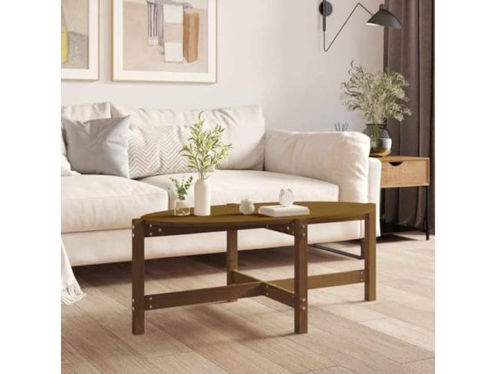 HEFZGDB Massivholz Couchtisch Kiefer 118x63x45 cm Honigbraun Klassischer Wohnzimmertisch mit Robuster Tischplatte und Stabiler Rahmen Konstruktion