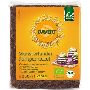 Davert Brot Grünkern Münsterländer Pumpernickel, BIO, vegan & laktosefrei, geschnitten, 250 g
