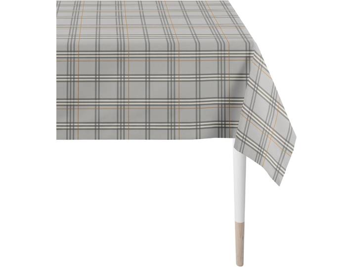 Tischdecke APELT 9538 CHALET STYLE , grau (grau, weiß), B:150cm L:250cm, Baumwolle, Tischdecken, Tischdecke, Digitaldruck