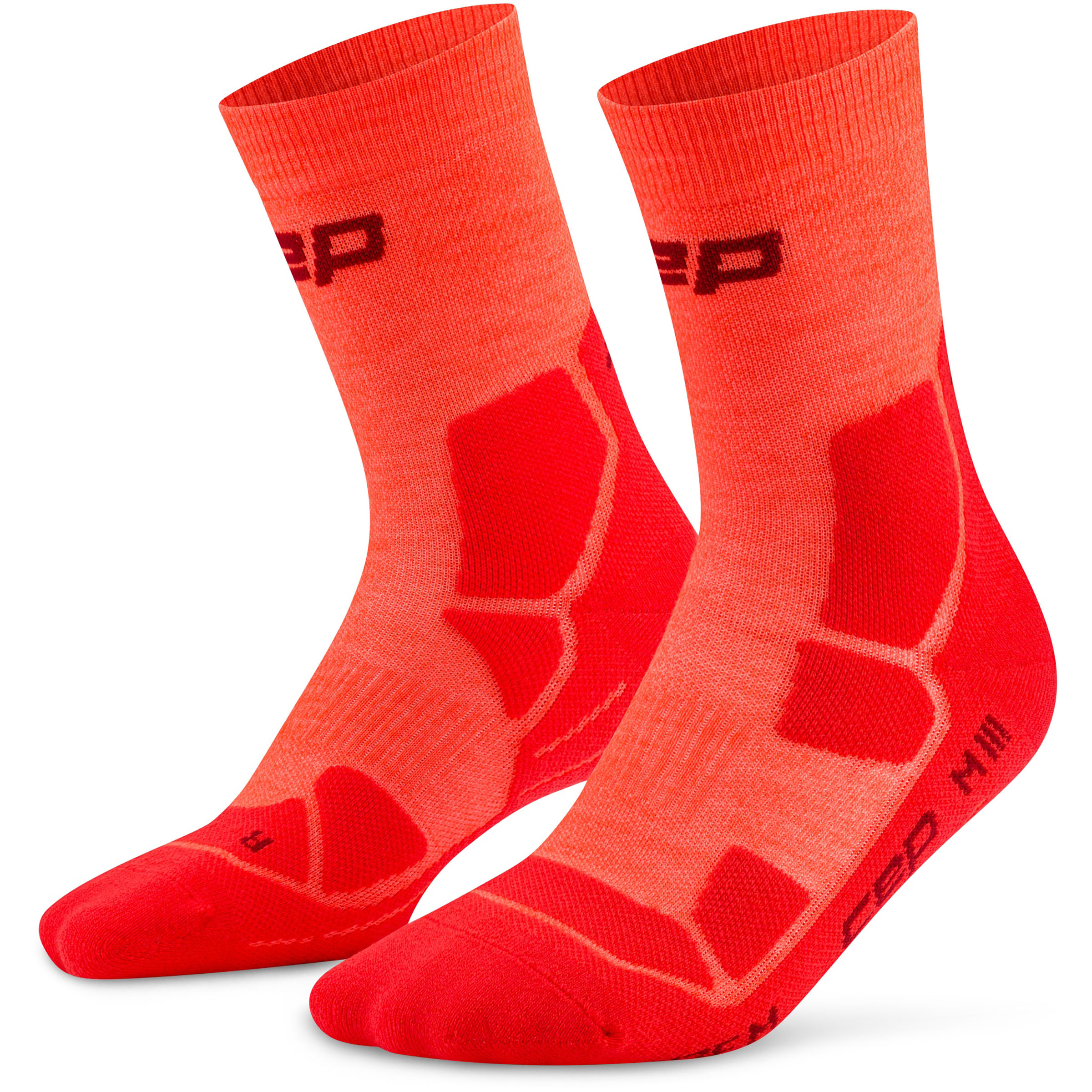 CEP Hiking Mid Cushion Herren Wandersocken orange Größe 45 Trekking Widerstandsfähig Merinowolle