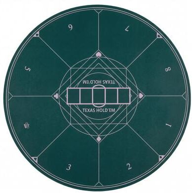 Costway Round Poker Mat for Texas Hold'em 55 inch Portable Foldable Anti-Slip Rubber Base Table Layout-Green