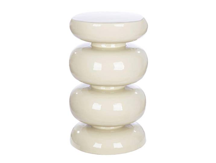 Beistelltisch Lille, Creme, Metall, rund, 48 cm, Wohnzimmer, Wohnzimmertische, Beistelltische, Beistelltische Metall