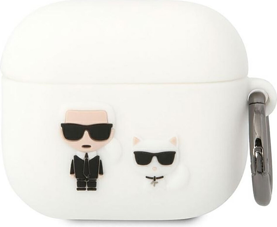 Karl Lagerfeld Beschermhoesje Karl & Choupette voor AirPods 3 - Wit