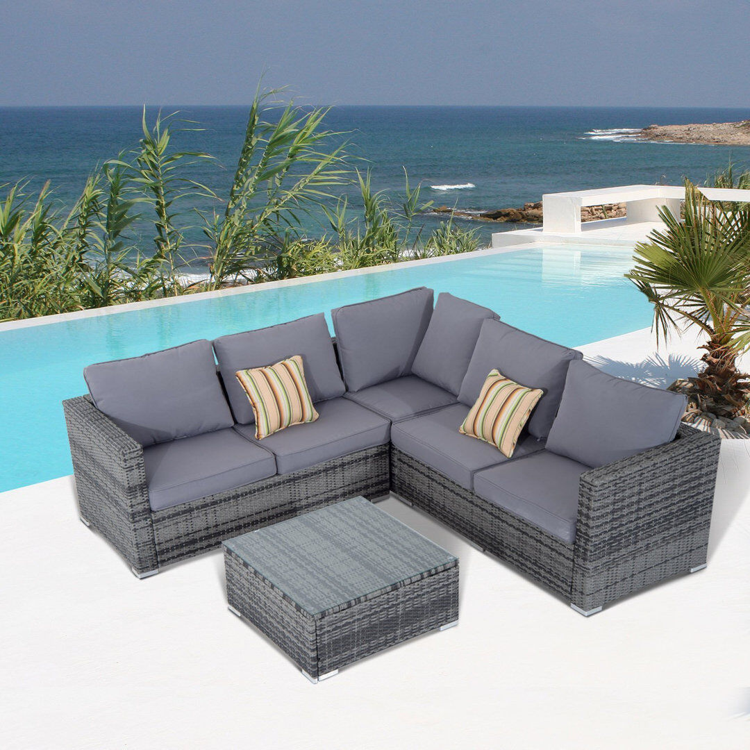 Dakota Fields Klassen 5 - Person Seating Group with Cushions Gray 5