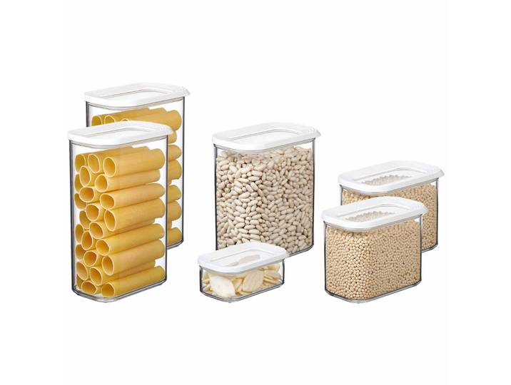 Vorratsdose MEPAL Vorratsdosen Modula 6er Set , weiß, B:2cm H:2cm L:2cm, Kunststoff, Lebensmittelaufbewahrungsbehälter, Vorratsdose