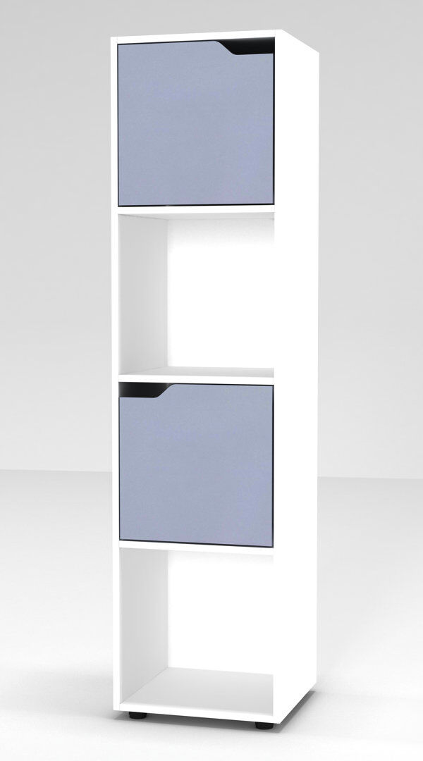 17 Stories Imagen 119cm H x 30cm W Cube Bookcase White/Grey 119cm H X 30cm W X 29cm D