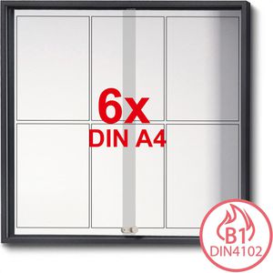 Showdown-Displays Schaukasten anthrazit, B1, innen, 6 x A4, magnetisch, abschließbar, schwer entflammbar