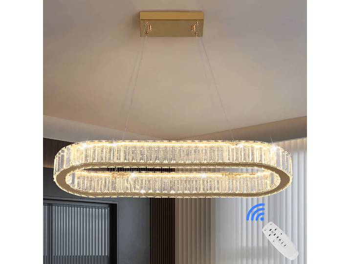 Suspension moderne de luxe en cristal ovale Design Led lustre plafonnier nordique luminaire suspendu salon chambre hôtel Lustres