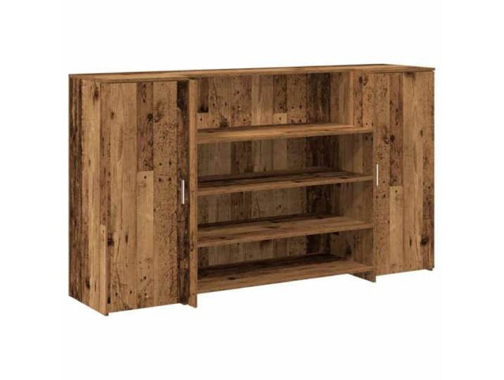 POUFGDR Empfangsschreibtisch, Holz, 180 x 50 x 103,5 cm Großer Stauraum, integrierte Arbeitsplatte, hohe Stabilität, für Büro, Hotel, Klinik