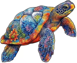Inspire Essentials Wooden Animal Jigsaw Puzzle Unique Dog Puzzle Gift For Adults And Kids turtle a5
