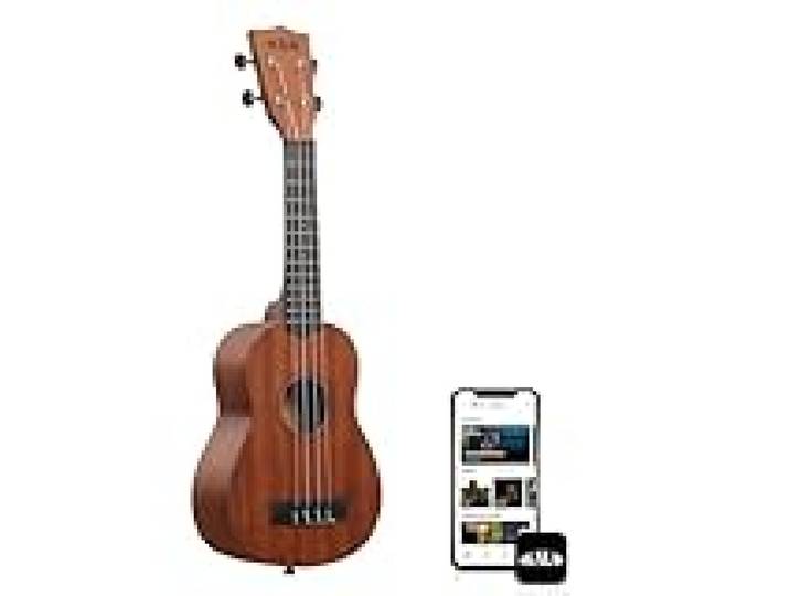 Kala - KALA-LTP-S - Ukulélé Soprano Adultes Étudiants et Débutants, Ukulélé École intermédiaire en Acajou et Palissandre avec étui souple et guide d'introduction inclus