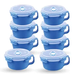 Bestlivings Frischhaltedosen für Lebensmittel ( 0,84 L ) - 8er Pack "Blau" - Vorratsdose luftdicht, Aufbewahrungsbox Meal Prep Box, Frühstücksschale, BPA Frei
