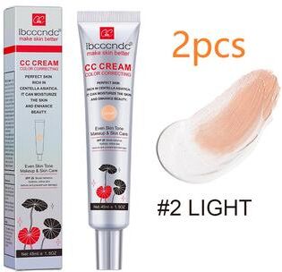 Top Demand Picks Centella Asiatica Repair BB Cream, Color Correcting CC Cream, Whitening Liquid Foundation, Natural Concealer Cosmetics light 2pcs