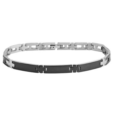 Gliederarmband ADELIA´S "Armband – Gliederarmband aus Edelstahl 20 cm", schwarz, Armbänder, Damen, 20cm, Edelstahl, Gliederarmband, Perfekt als Geschenk zum Geburtstag