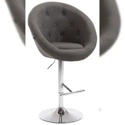 CLP Barhocker London V2 Stoff dunkelgrau/chrom