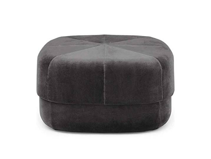 IXMLDAXD Der Stuhl, Soft Velvet Round Ottoman - Orange Padded Coffee Table Footstool for Living Room & Bedroom Extra Seating(Black,65x65x36cm(26x26x14inch))