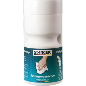 Stanger Reinigungstücher 55050001, feucht, für Glas, Kunststoff und Bildschirme, in der Dose, 100 Tücher
