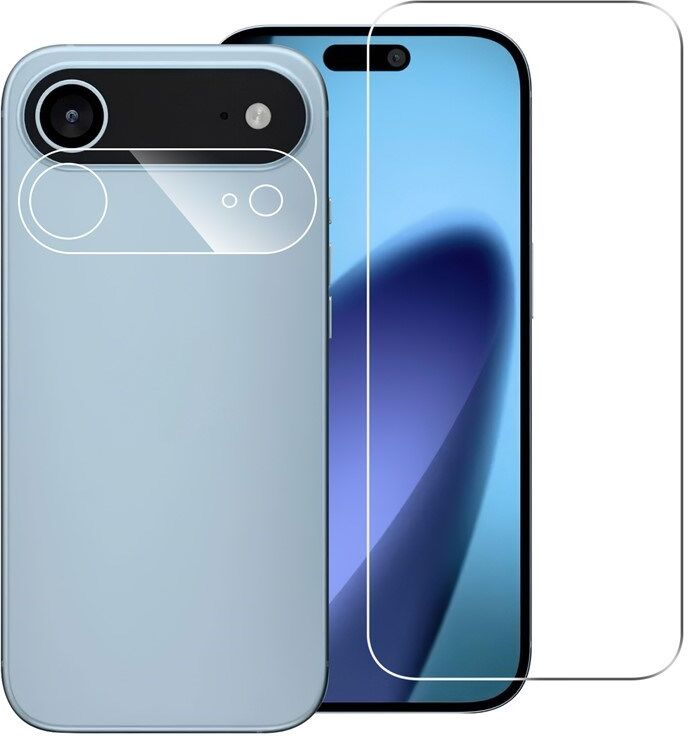 INCOVER iPhone Air - 2-i-1 Beskyttelsessæt - Hærdet Skærmbeskyttelsesglas & 2 stk Kameralinsebeskyttelsesfilm - Gennemsigtig
