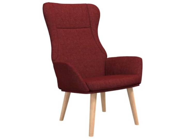 NLQMSU Relaxsessel, Bordeauxrot, aus Stoff, Relaxsessel, Wohnzimmer Metallgestell, Füße aus massivem Gummibaumholz, atmungsaktiver Stoff, für Esszimmer, Wohnzimmer, Freizeit