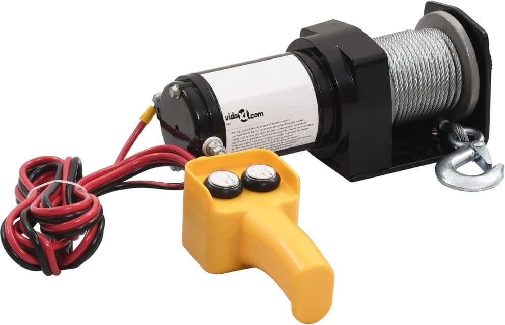 vidaXL 12V Elektrische Lier met kabelbediening, 907 kg