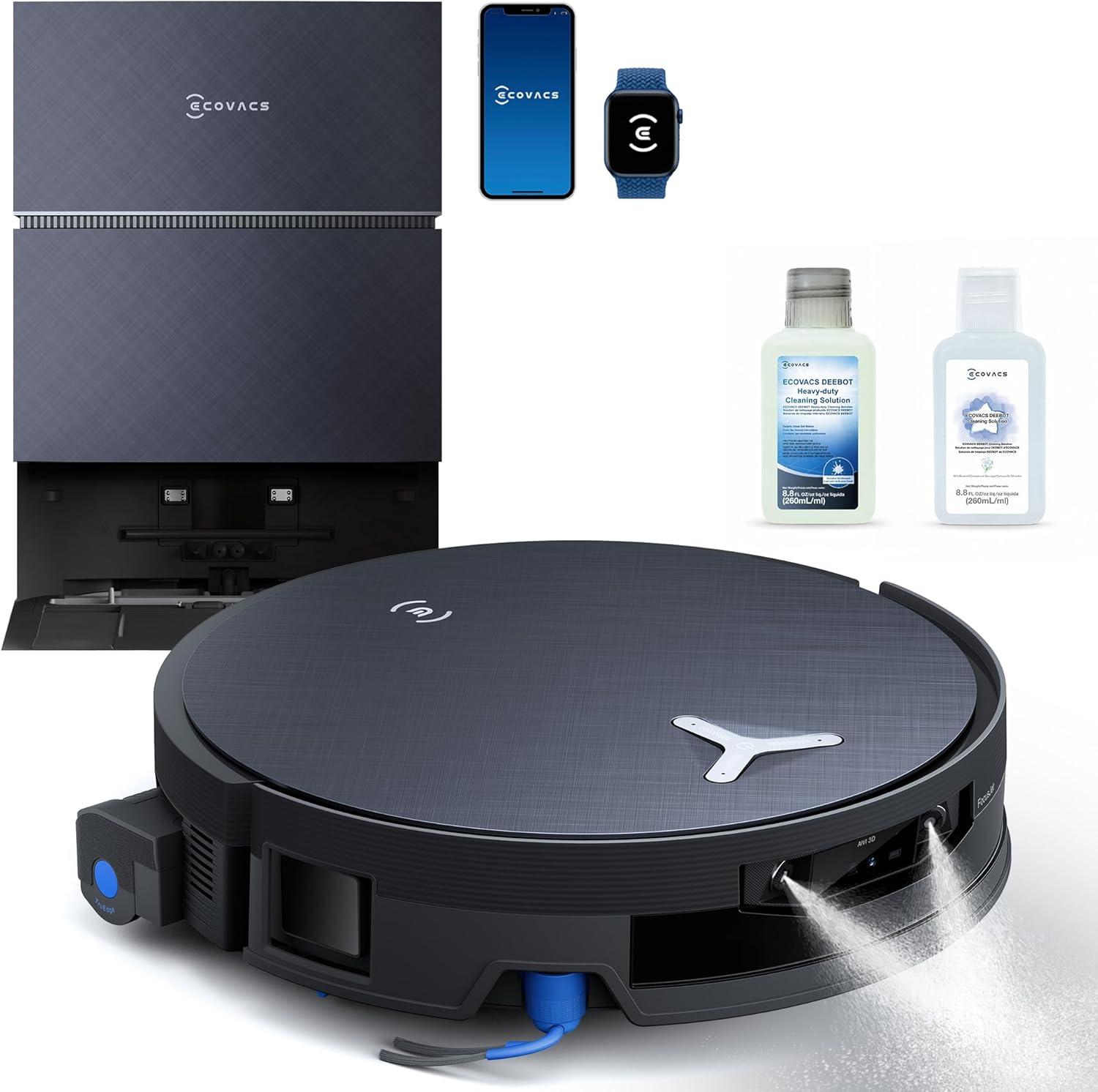 ECOVACS DEEBOT X12 PRO OMNI 22000Pa Staubsauger Roboter, Saugroboter mit Wischfunktion, OZMO Roller 3.0, FocusJet-System zur Fleckenvorlösung, Schwarz