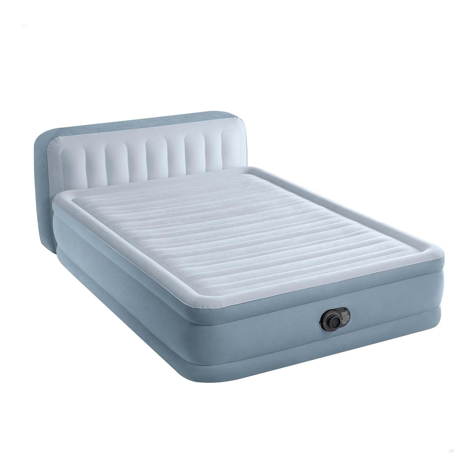 INTEX 64450ND Luftbett DuraBeam Headboard Queen 236x152x86cm mit Pumpe Gästebett