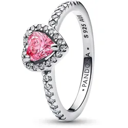 Pandora 198421C03 Damenring Erhabenes Herz Pink, 58/18,5