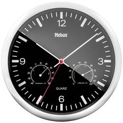 Mebus 56731 Quarz Wanduhr 25 cm x 40 mm Silber