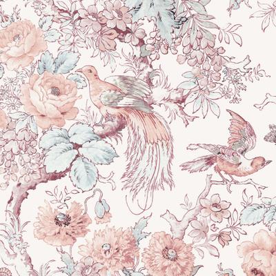 Vliestapete LAURA ASHLEY "Birtle", rosa, B:0,52m L:10m, Vlies, Tapeten, Motiv