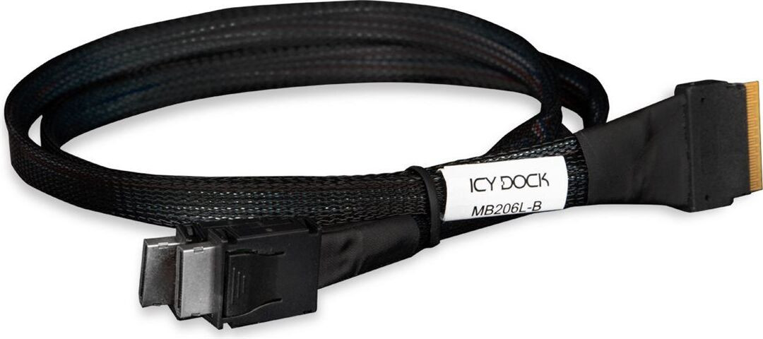 Icy Dock MB206L-B SlimSAS 8i naar 2 x OCulink 4i Kabel, PCIe 4.0