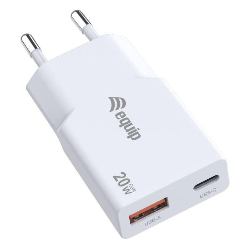 Equip Ladegerät 2Port USB-C PD3.0/USB-A GaN Slim 20W weiß
