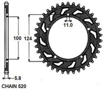 SUNSTAR 1-3437-39 Chain Sprocket