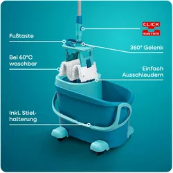 Leifheit Bodenwischer Set CLEAN TWIST M mobile, Reinigungsutensil, Mehrfarbig
