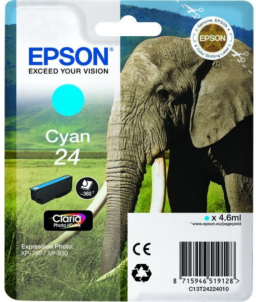 Epson 24XL (C13T24324012) - Cyan - Cartouche d'encre - Grande capacité Cyan